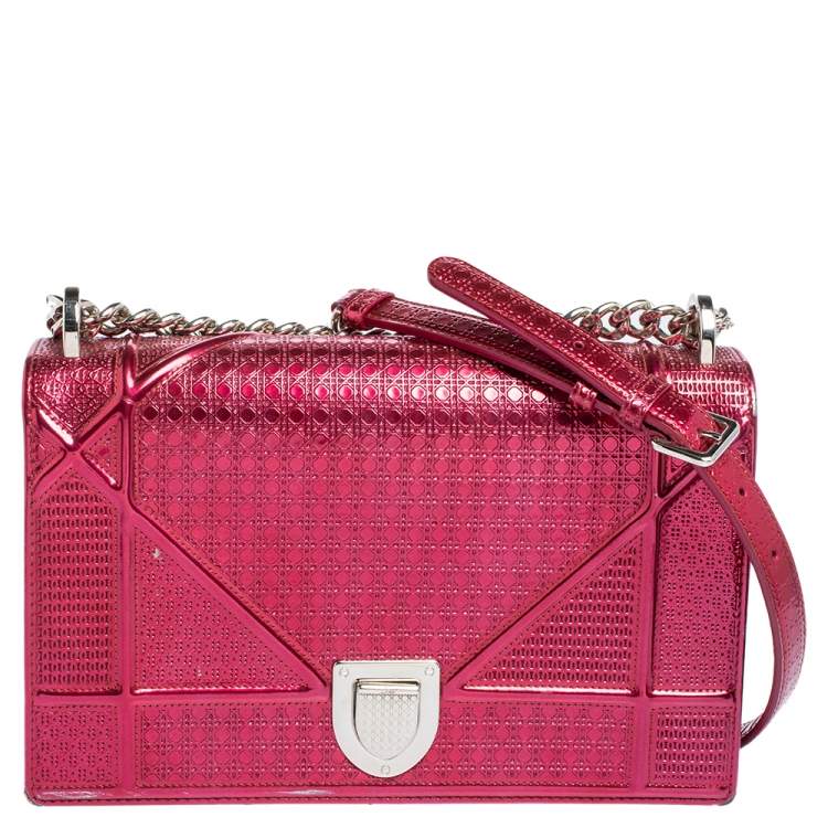 FWRD Renew Dior Metallic Diorama Shoulder Bag in Pink