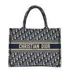 Christian Dior Blue Dior Oblique Embroidery Small Book Tote