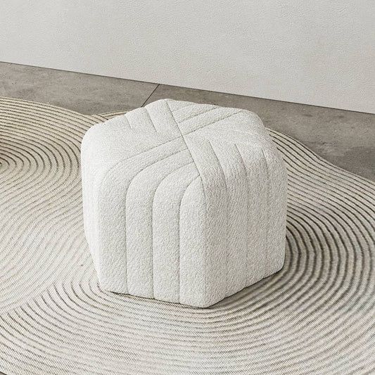 18.5 Wide Pouf Ottoman Hexagonal Footrest Stool EOB0_X4EMB50