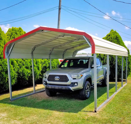 12x20 ft. Regular Roof Carport - Free Set Up & Delivery - Custom Metal Carports - Alans Factory Outlet GQH4_Z9QAR61