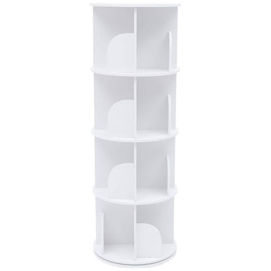 15.7 in. White Rotating Bookshelf 360° Display Floor Standing Nordic 4 EBY5_Y1SED06