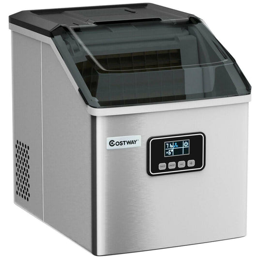 48 lbs Stainless Self-Clean Ice Maker with LCD Display KQW4_N3TKI78