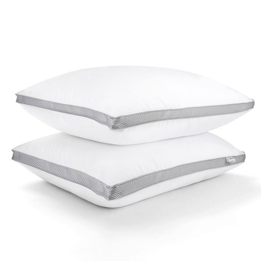 2-Pack Cotton Pillows Gusseted Pillows for Side, Stomach and Back Sleeper - King MZL8_J6HCZ39