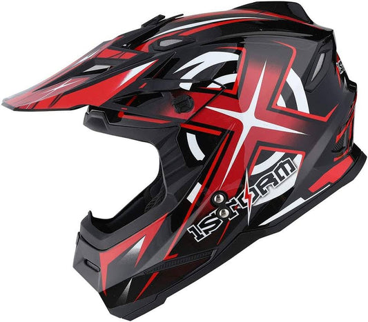 1storm Motocross Adult Helmet ATV Dirt Bike BMX MX Helmet F801cls Racing Style Glossy White, Mens, Size: 2XL LVJ7_C6BTT23