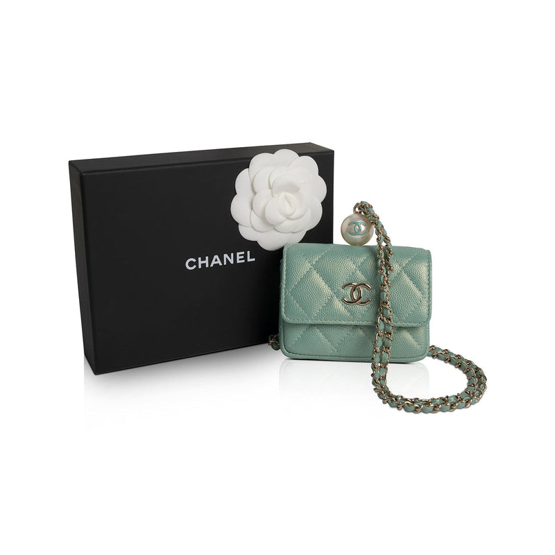CHANEL 2021 CC Pearl Coin Purse with Chain