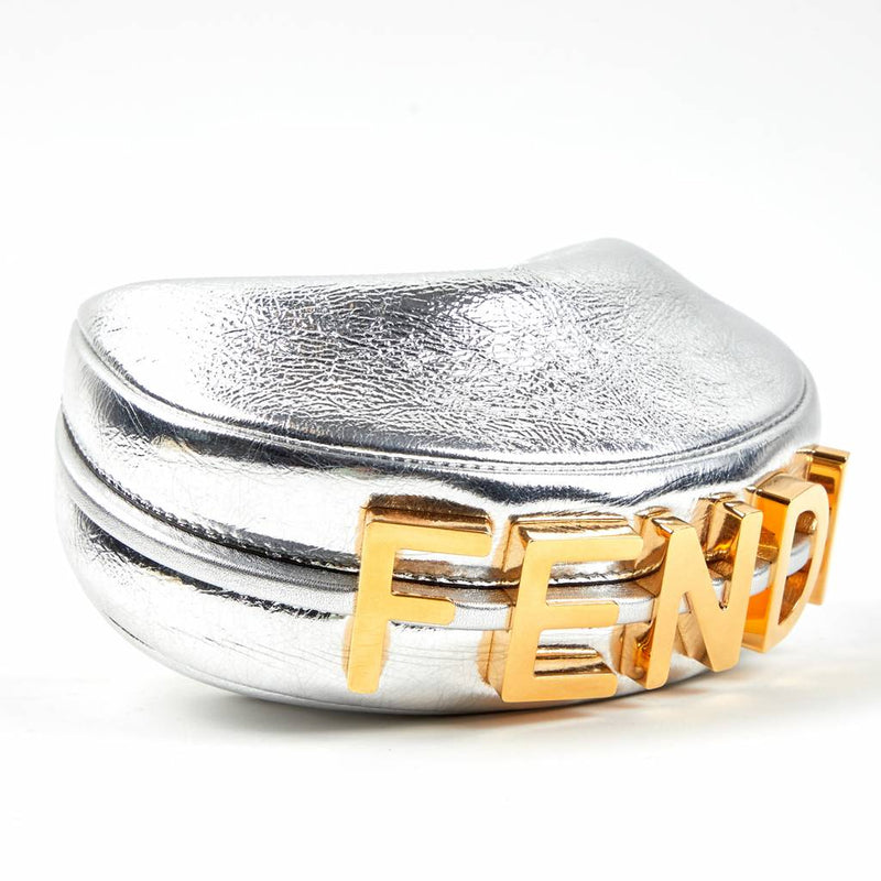 Nano Fendigraphy Silver leather charm