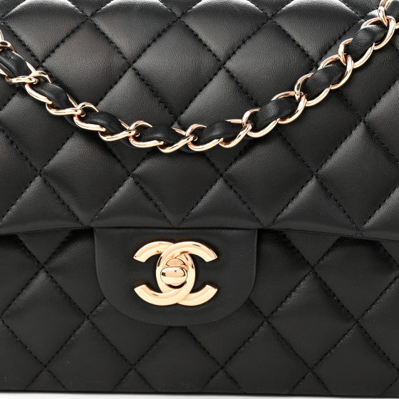 Chanel Lambskin Quilted Small Double Flap Black