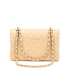 Chanel Beige Clair Quilted Caviar Small Classic Double Flap Gold Hardware, 2021