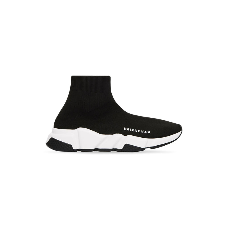 BALENCIAGA SPEED RECYCLED KNIT SNEAKER IN BLACK/WHITE