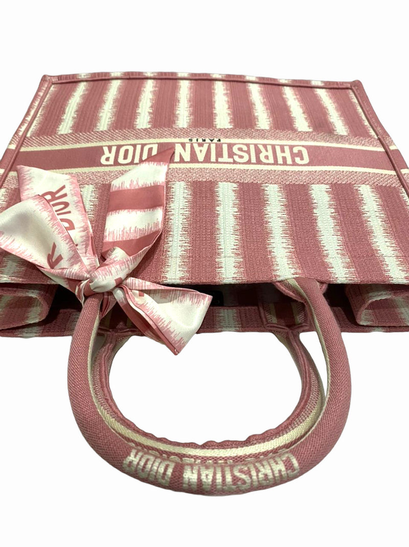 Christian Dior Pink Striped Canvas Book Tote Large Q9BHMA0EMB003