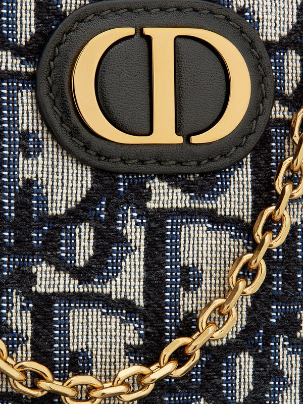 C.DIOR 30 MONTAIGNE CHAIN BAG Blue Dior Oblique Jacquard – mivgarvge