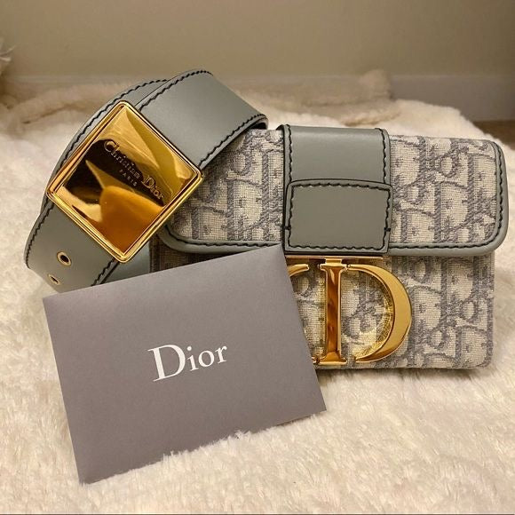 Dior Montaigne Box 30 Gray Oblique Jacquard Cross Body Bag
