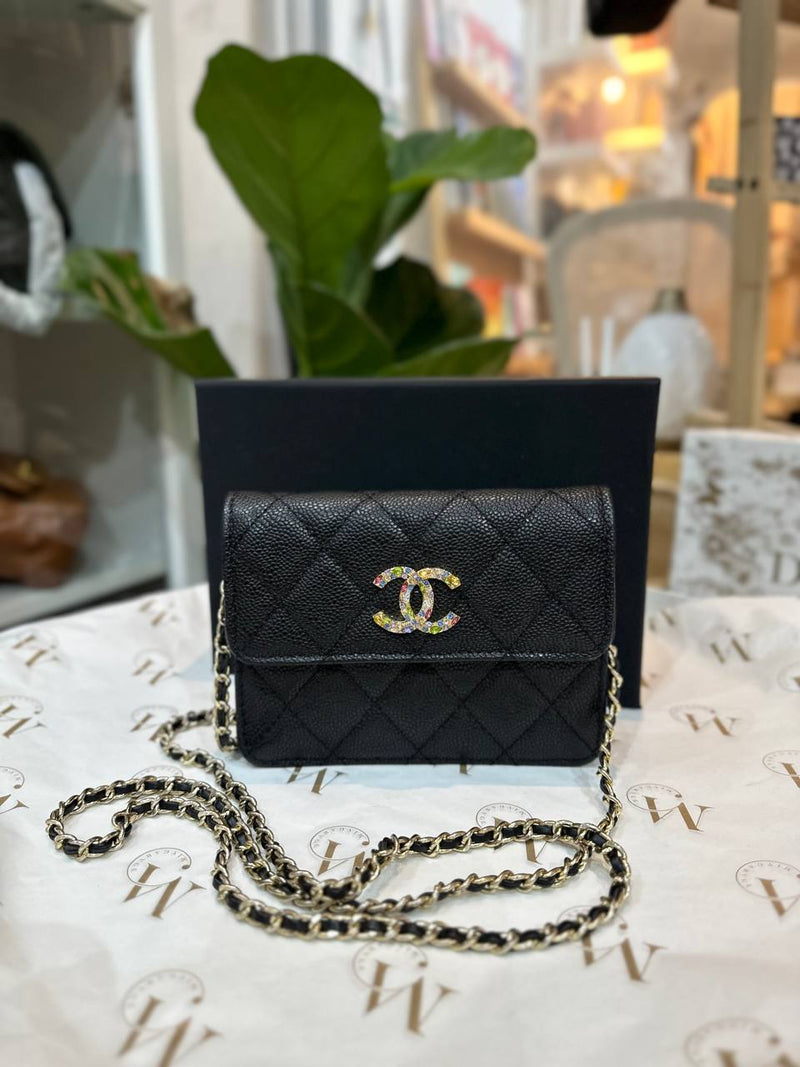 Chanel Zirconium Small Clutch With Chain