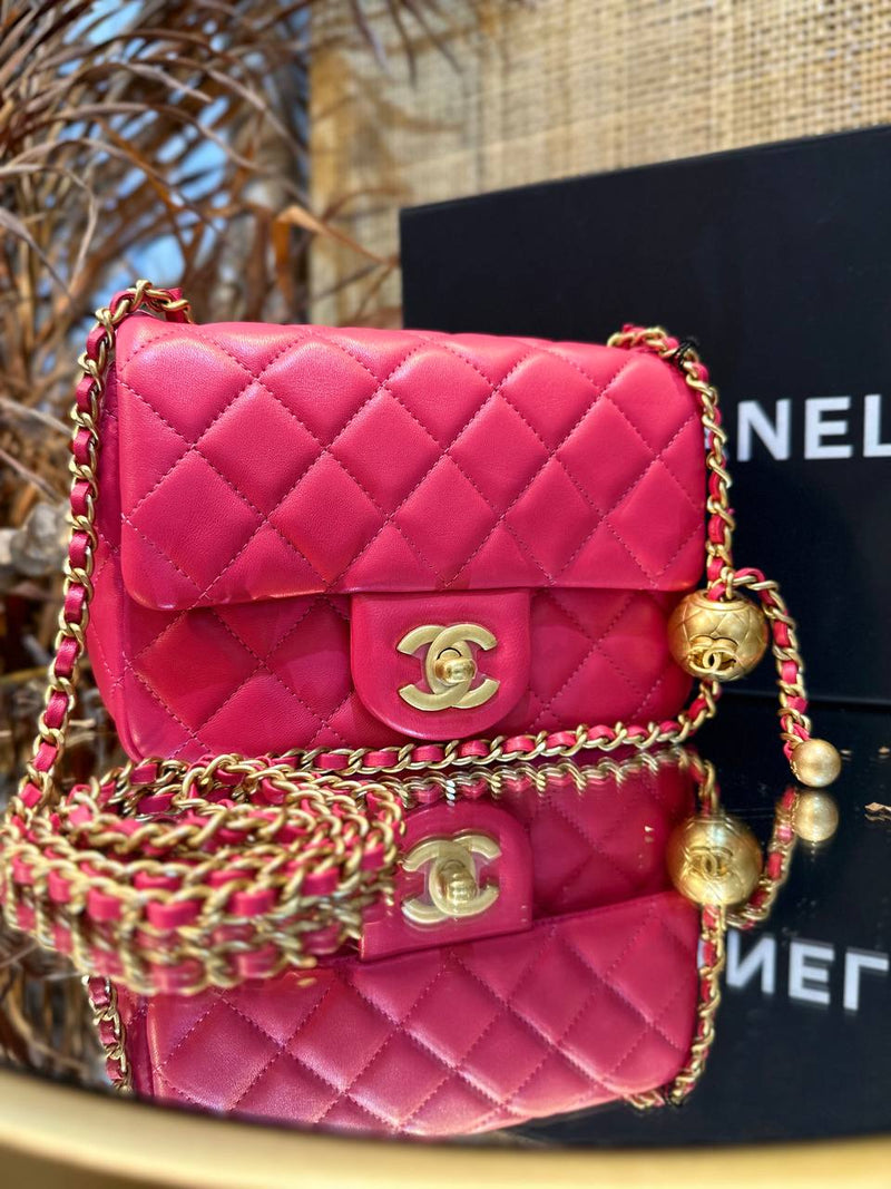 Plenarmøde Dempsey Gå til kredsløbet Chanel Runway Pink Square Mini Flap Pearl Crush Bag – mivgarvge
