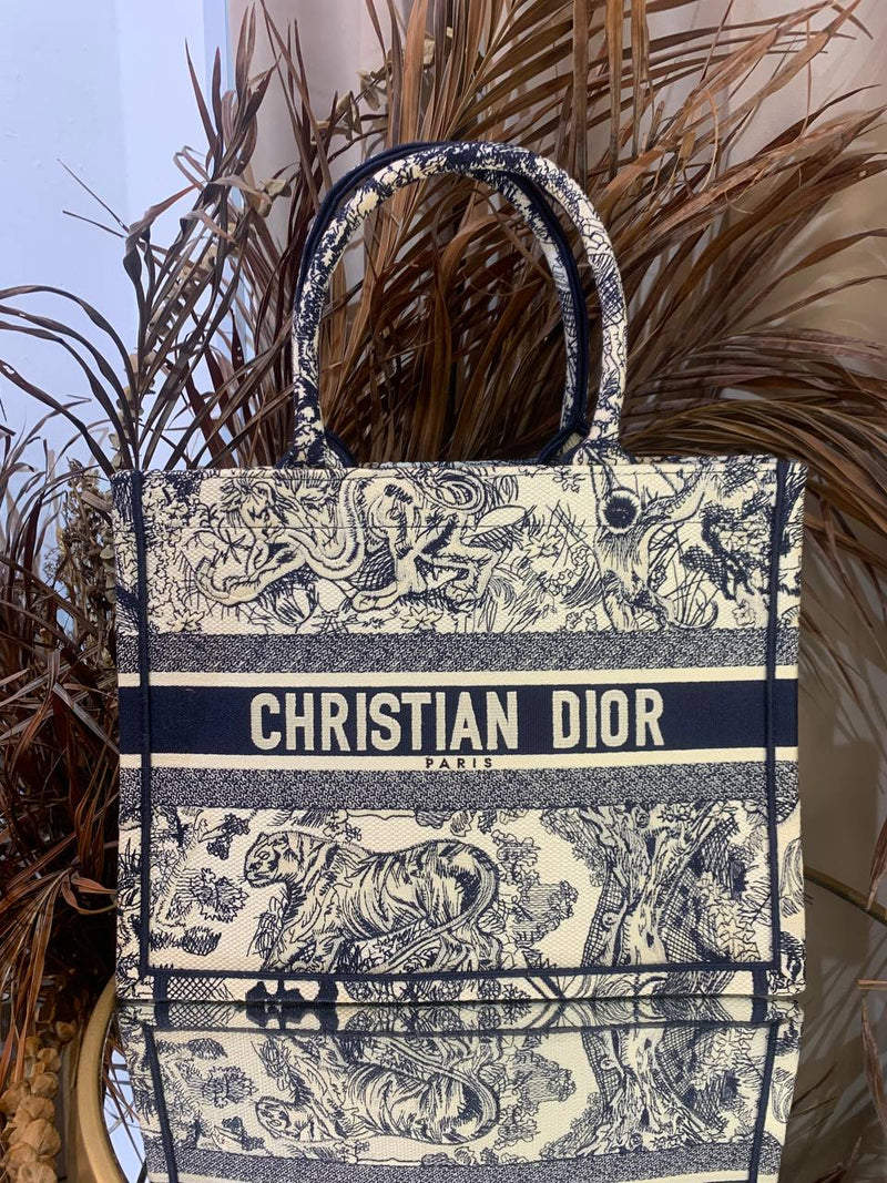 Sell Christian Dior Dark Blue Oblique Medium Book Tote  Dark Blue   HuntStreetsg