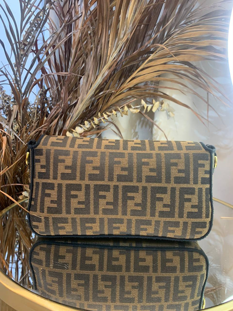 Fendi Baguette Jacquard FF fabric bag (Brown)