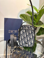 Christian Dior Zip Around Crossbody Pouch Oblique Canvas Mini